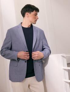 110574 SACO HARRINGTON LABEL Azul Piedra