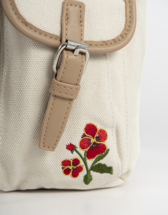 Mochilas Urbanas Mochila Canvas Solapa - Blanco Crudo