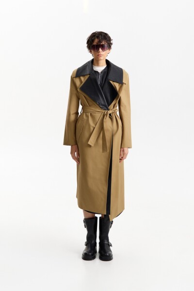 CHAQUETA LARGA Camel