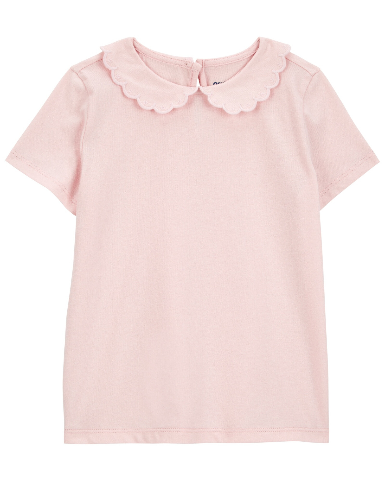 Blusa de algodón, con cuello mago festoneado, rosada. Talles 2-5T Blusa de algodón, con cuello mago festoneado, rosada. Talles 2-5T