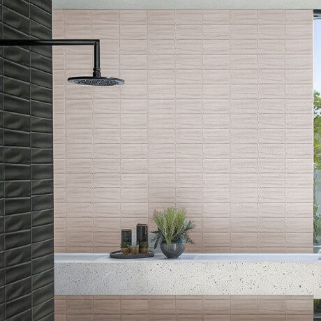 Cerámica Beige Brick Con Relieve 7.5X26Cm Pared GAMAS DE BEIGE