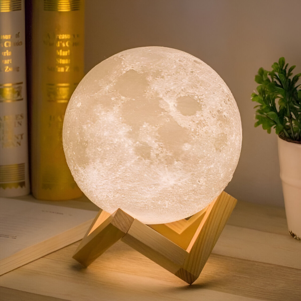 Lámpara Veladora Luna 3D 18cm 