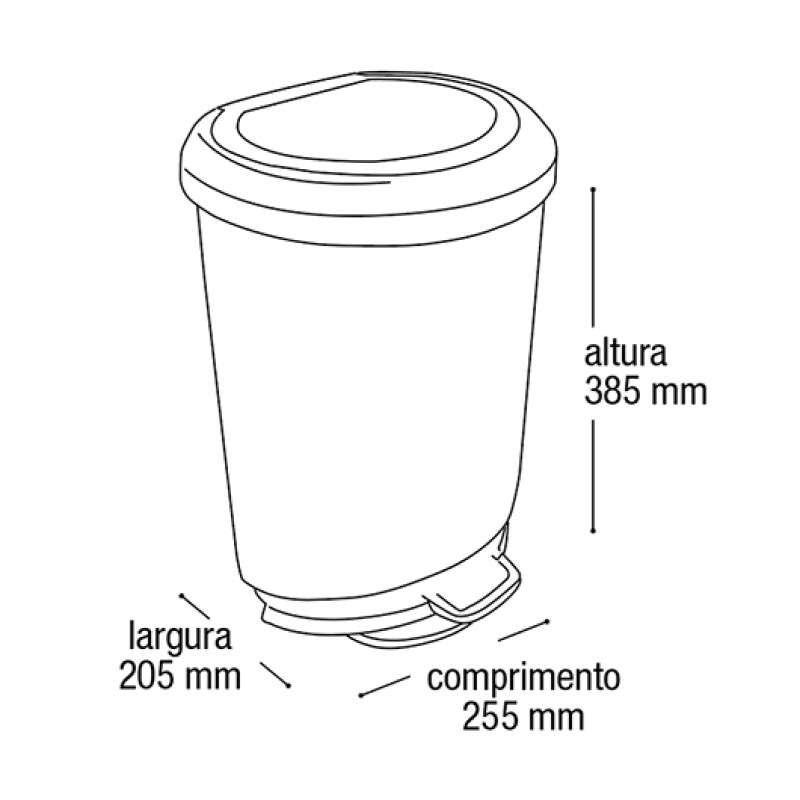 Tarro de residuos con pedal plástico 10 lts NEGRO
