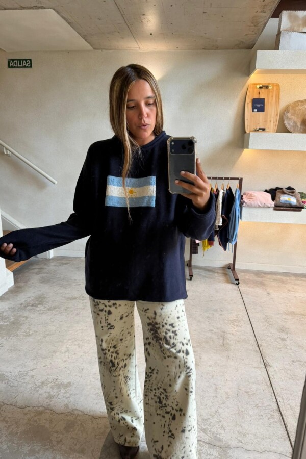 Sweater Flag Argentina Azul Marino