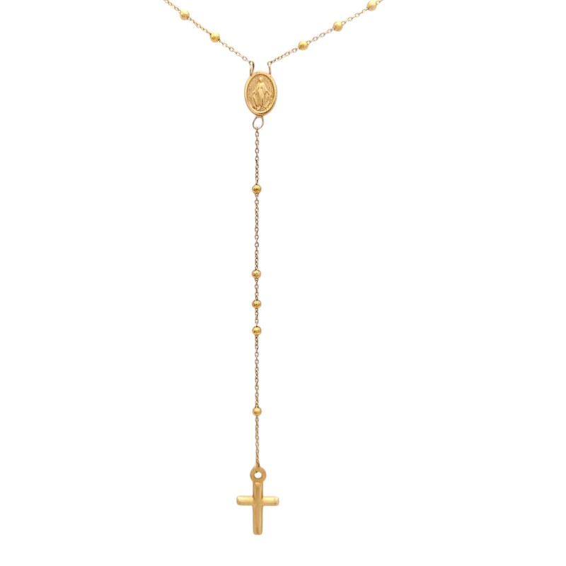 Rosario Virgen Milagrosa-Oro bajo-Sin piedra-RO8003 Sinpiedra