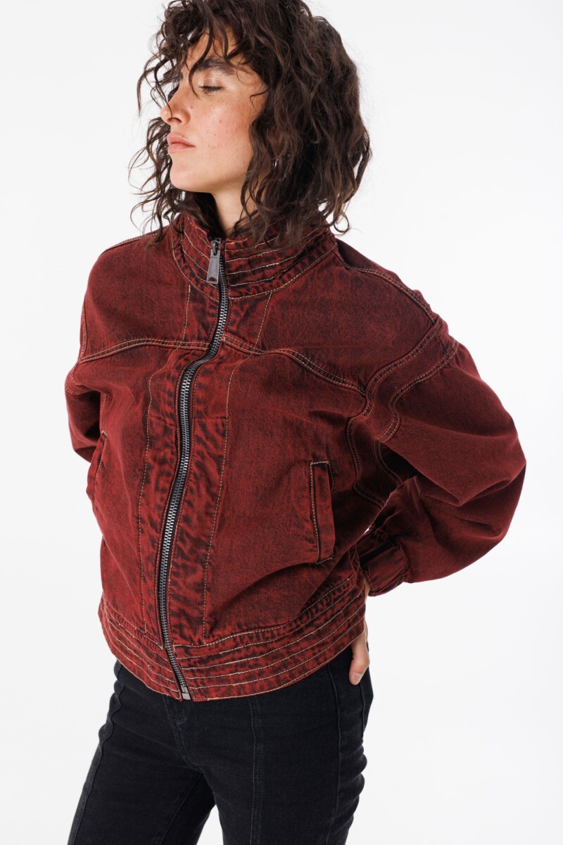 Campera Grunge Bordeaux