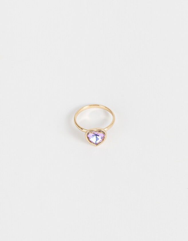 Anillos Chicos Strass Corazón Anillo Strass Corazón - Dorado