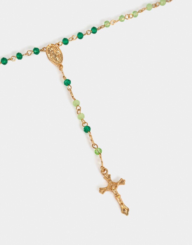 Collares Cortos Religioso Collar Con Cruz - Dorado