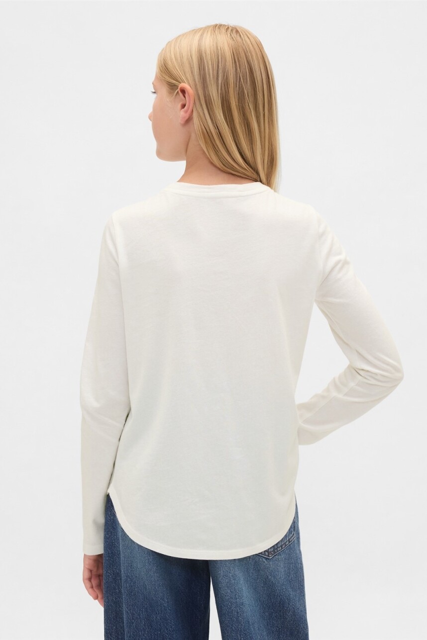 Remera Lentejuelas Niña New Off White Opt1