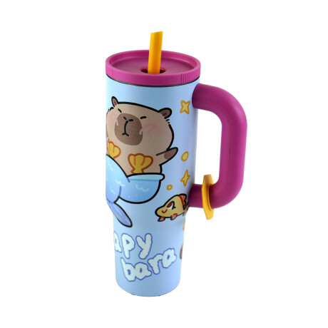 MUG ACERO COLOR 1200ML C/ASA TERMICO T/ACRILICO CAPYBARA MUG ACERO COLOR 1200ML C/ASA TERMICO T/ACRILICO CAPYBARA