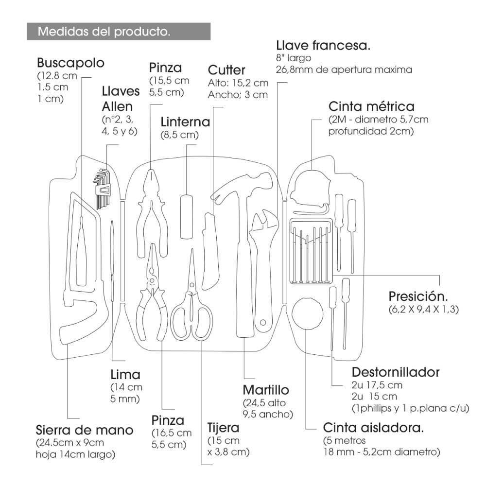 Kit Set De Herramientas De 27 Piezas Con Estuche Profesional Kit Set De Herramientas De 27 Piezas Con Estuche Profesional