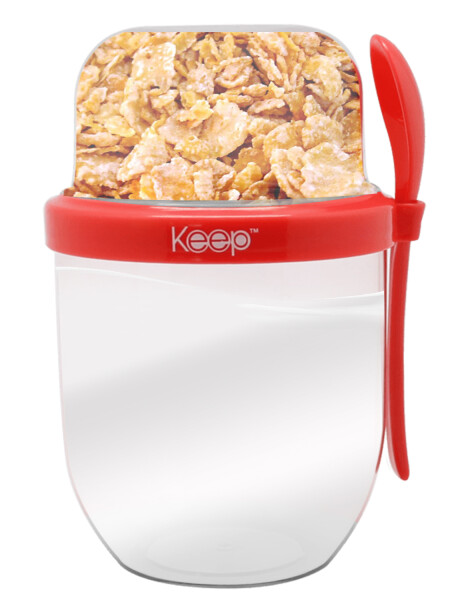 Vaso para yogurt con cereales/fruta 500ml + cuchara Keep To Go Vaso para yogurt con cereales/fruta 500ml + cuchara Keep To Go