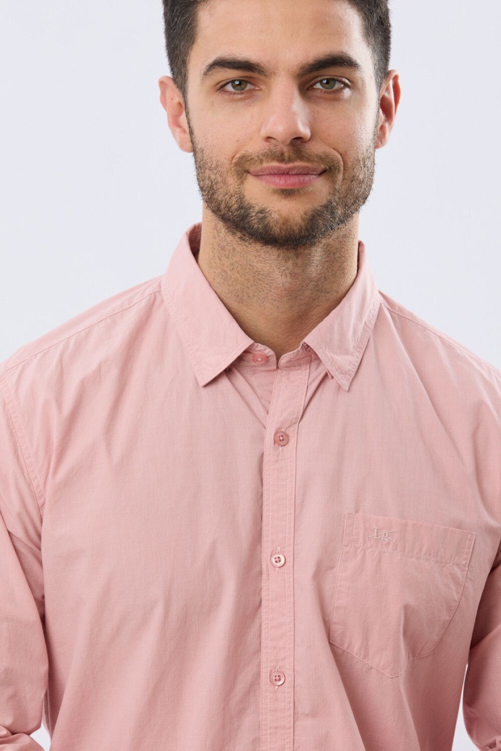 CAMISA CUADROS DE ALGODÓN Rosa