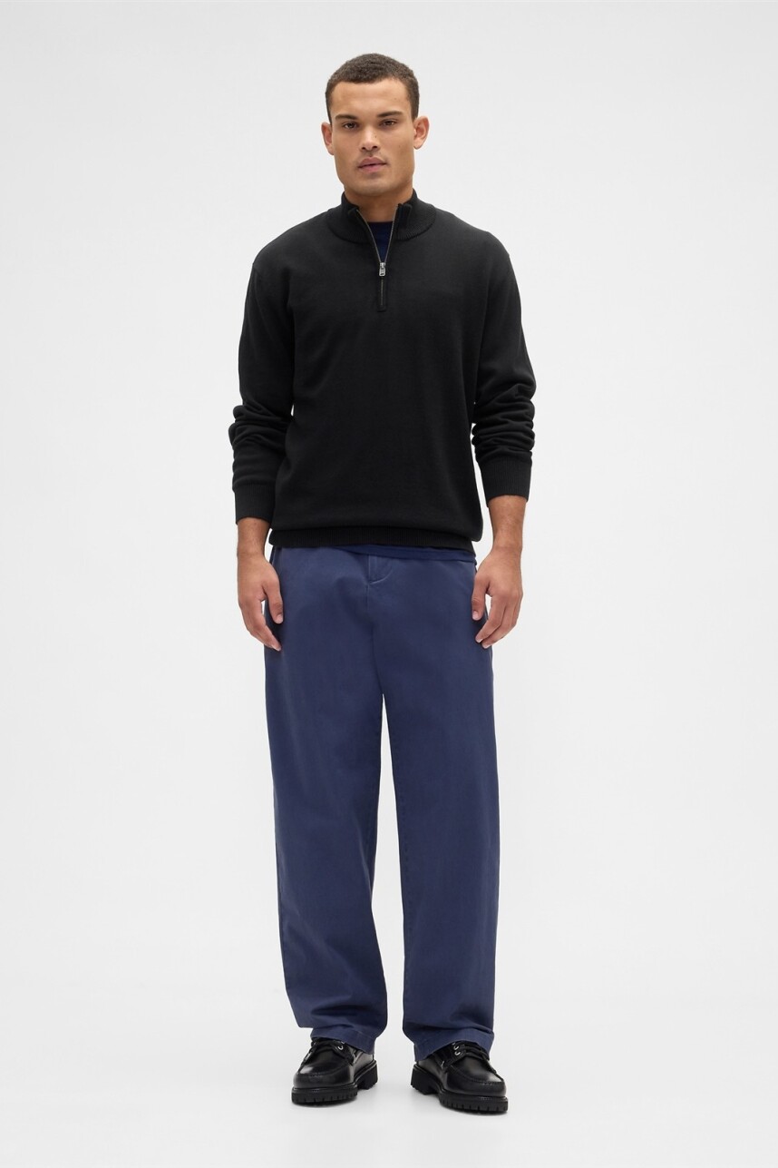 Buzo Medio Cierre Hombre True Black V2