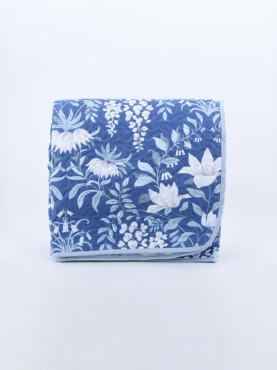 COLCHA 1 PLAZA - AZUL 