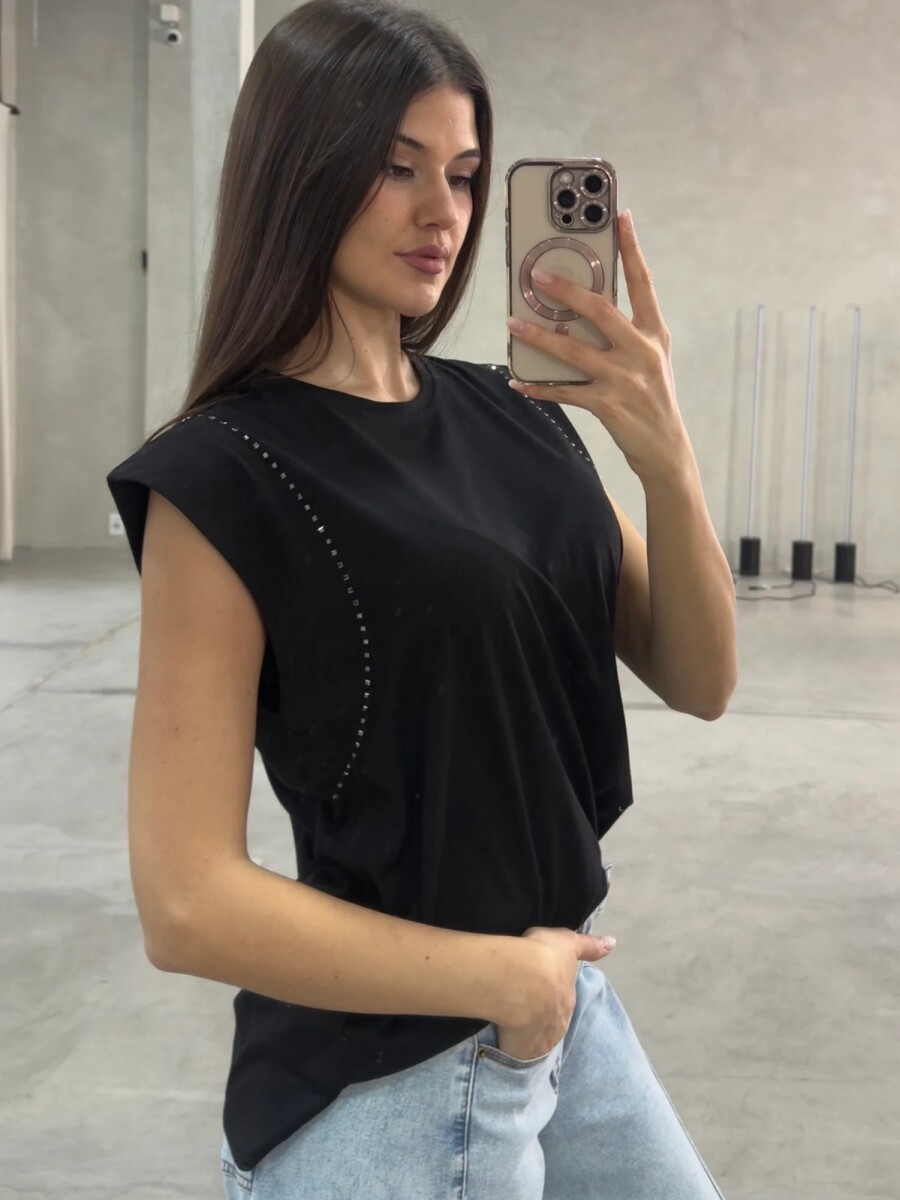 MUSCULOSA CON BRILLOS MUSCULOSA BRILLOS- BLANCA
