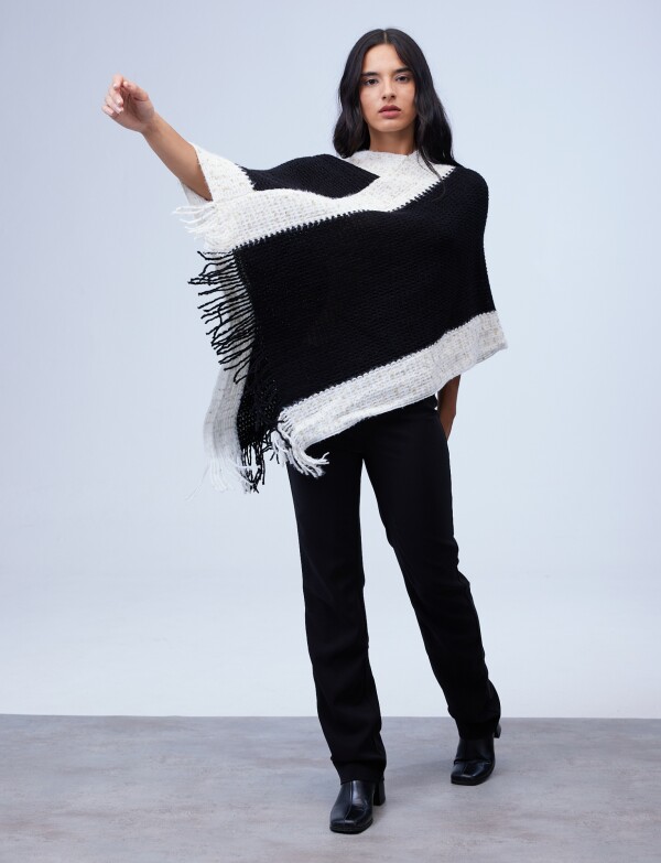 Poncho Brillo NEGRO/BLANCO