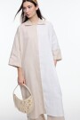 VESTIDO CONTRASTE Beige