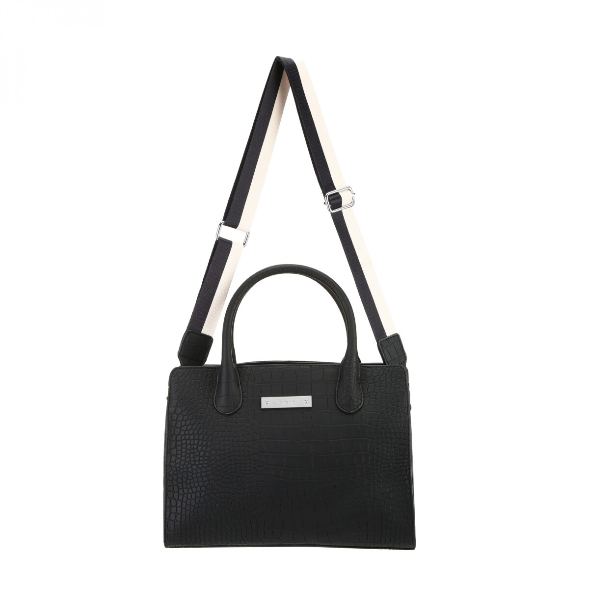 Cartera Milán - Croco Negro 