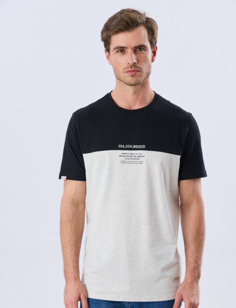 REMERA RAYADA DE ALGODÓN Gris