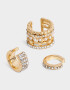 Bijou Cuff Con strass Set De Earcuff Con Strass - Dorado