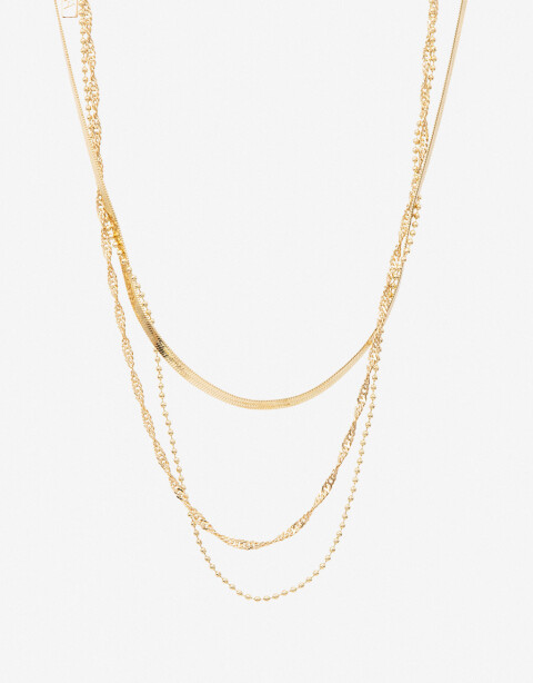 Collares Cortos Multi Cadenas Collar Corto Multicadenas Metal - Dorado