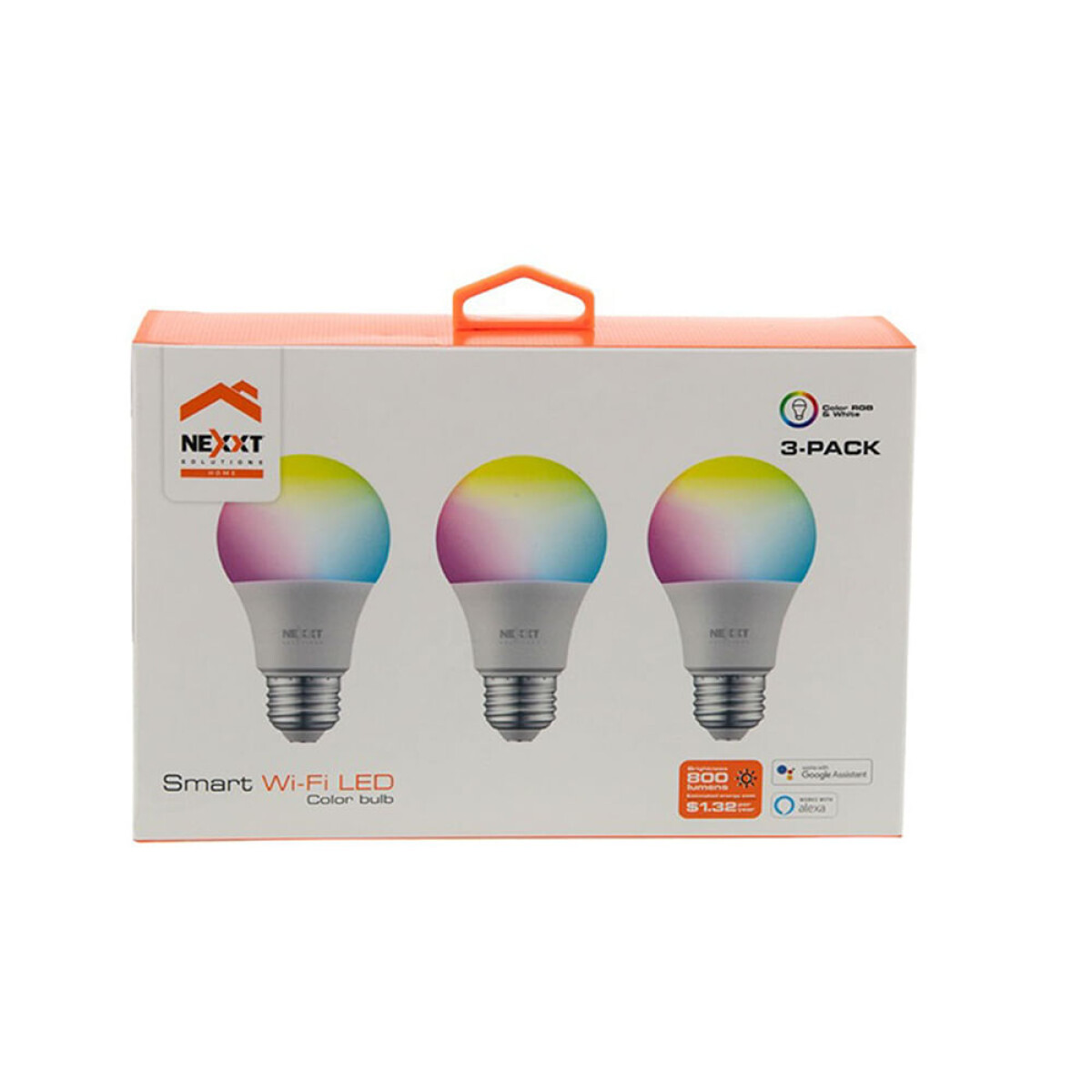 Pack lámparas (x3) smart led color rgb nexxt home wi-fi 220v nhb-c120 Rgb