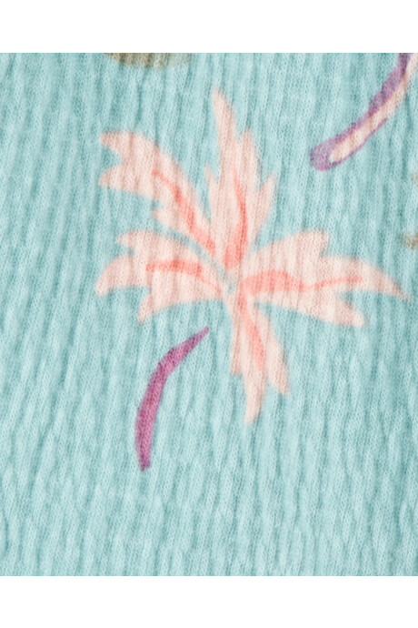 Short de jersey arrugado, diseño floral Sin color
