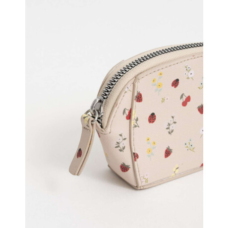 Monedero Cuerina Flores Estampado Flores