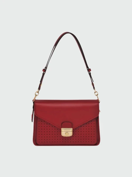 Longchamp -Cartera de cuero con solapa, Mademoiselle Bordó