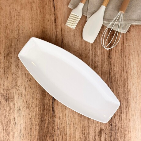 Fuente de Cerámica Blanca 40.5 cm x 17cm x 3.5cm Fuente de Cerámica Blanca 40.5 cm x 17cm x 3.5cm