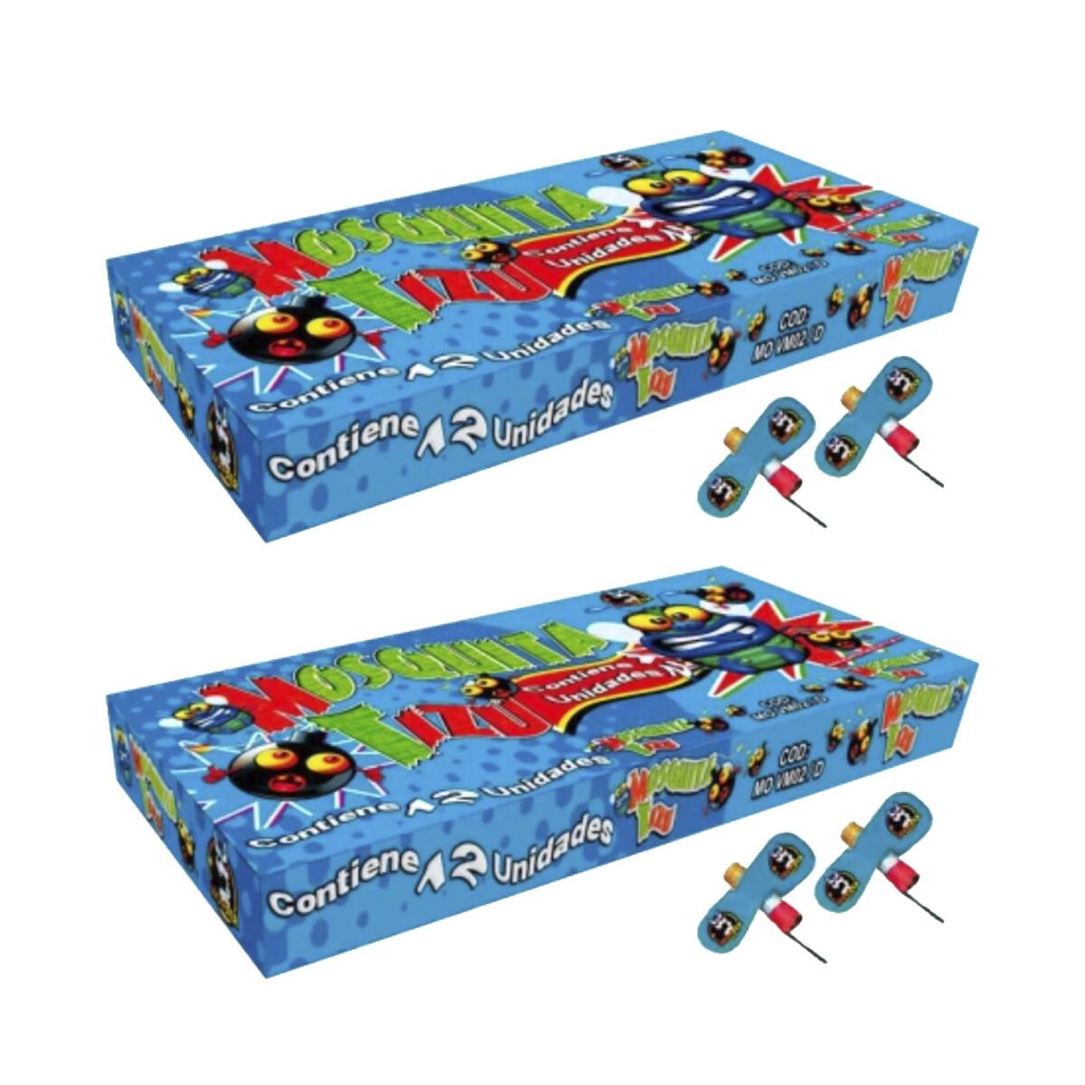 MARIPOSA MOSQUITA TIZU 12PCS AZUL (PACK 1+1) 