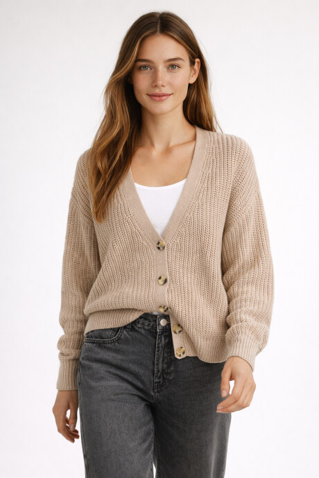 Cardigan Ahualoa Taupe Claro