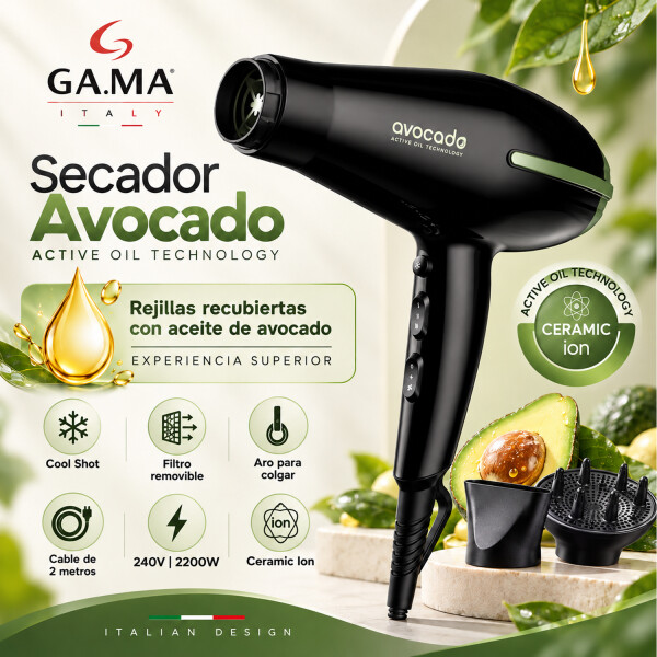 Secador De Pelo Ga.ma Italy Tempo Avocado 2200 W SECADOR GAMA TEMPO AVOCADO