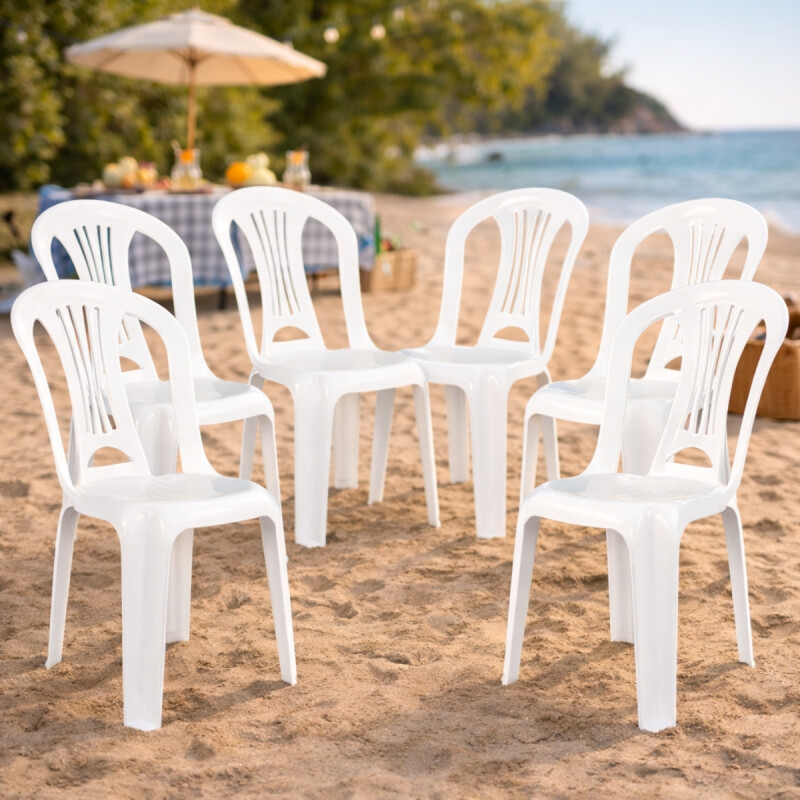 Set x6 Sillas Bistró sin apoya brazos BLANCO