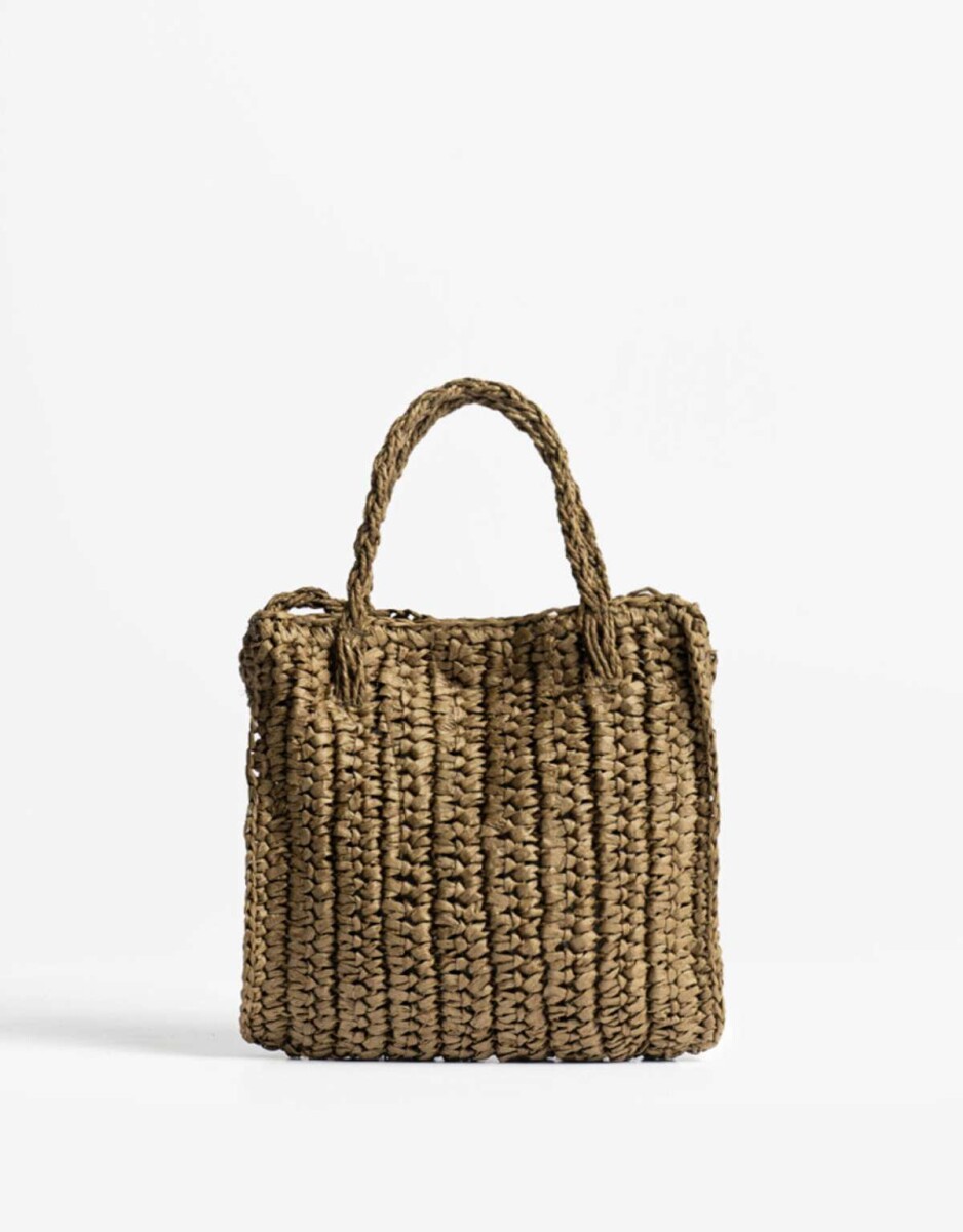 Cartera Efecto Rafia - Verde Medio 