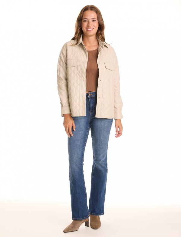 Chaqueta Eco Cuero BEIGE