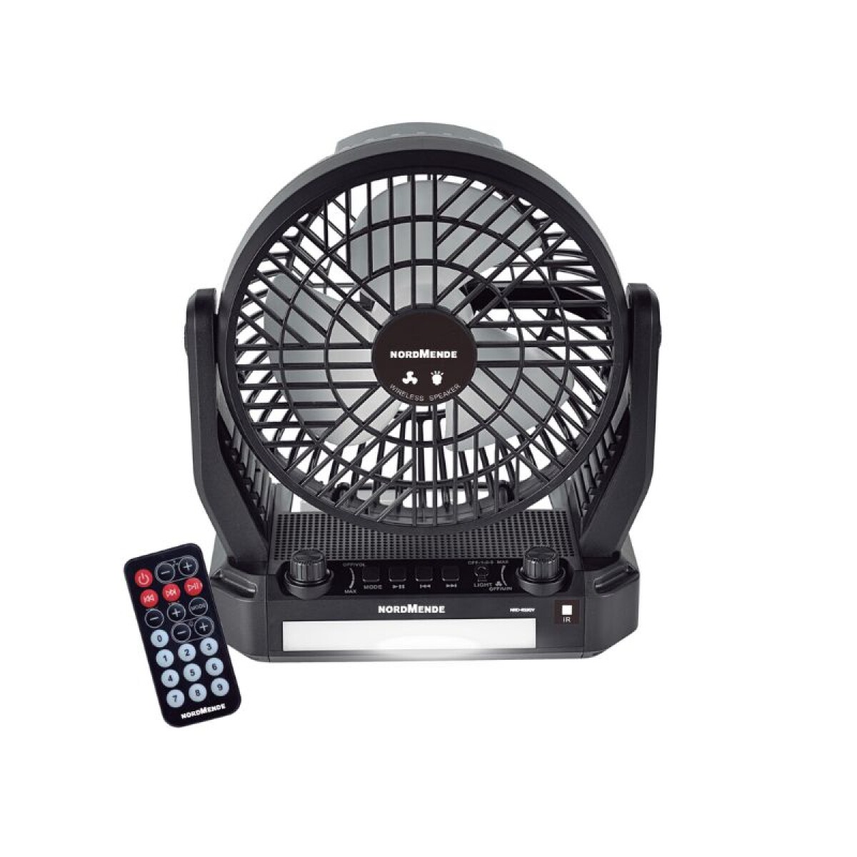 VENTILADOR CON RADIO Y LÁMPARA CON PANEL SOLAR NORDMENDE 