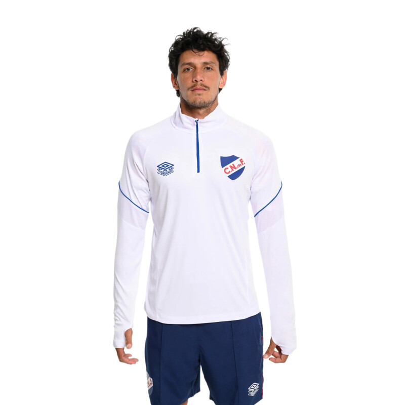 Buzo de Hombre Umbro Training Half Zip Nacional Oficial Blanco - Azul Real