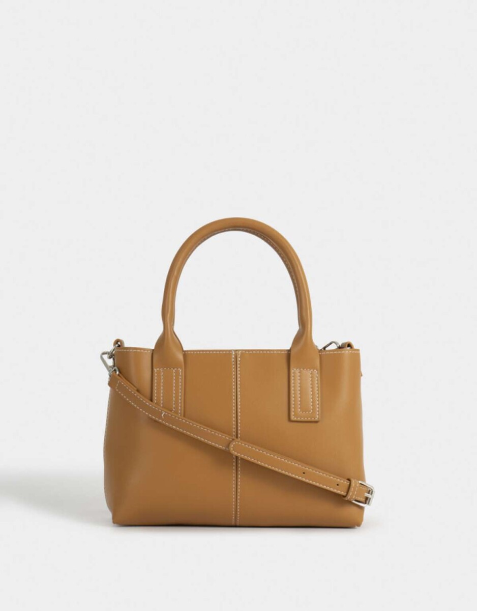 Cartera City Con Charm - Marron Camel 