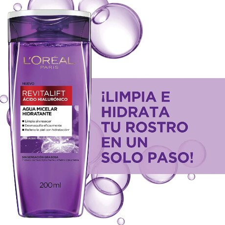 Agua Micelar L'Oréal Paris Revitalift Ácido Hialurónico 200ml Agua Micelar L'Oréal Paris Revitalift Ácido Hialurónico 200ml