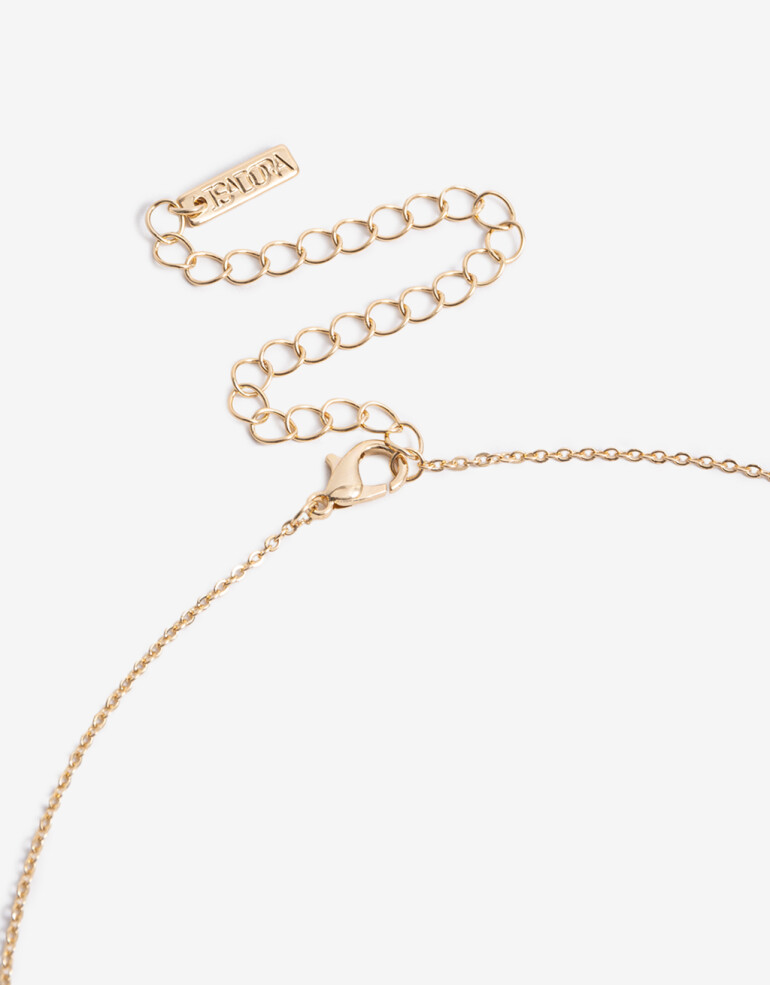 Cadena Corta con Dije Piedra Cadena Con Piedra Turmalina - Dorado