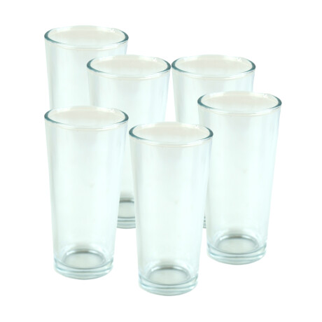 VASO VIDRIO SET X6PC 250ML 6.5X13.5CM CONICO LISO VASO VIDRIO SET X6PC 250ML 6.5X13.5CM CONICO LISO