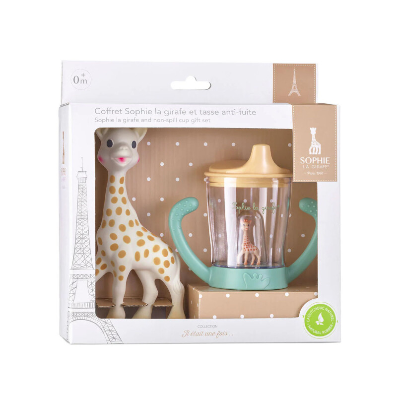 Sophie la girafe y juego de vasos antiderrame Pack regalo Sophie la girafe y juego de vasos antiderrame Pack regalo