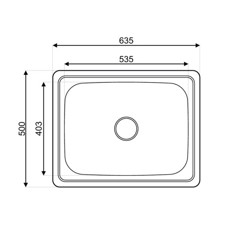 PILETA SIMPLE AC INOX SS304 0.8MM C/DESAGUE Y VALVULA GRIS