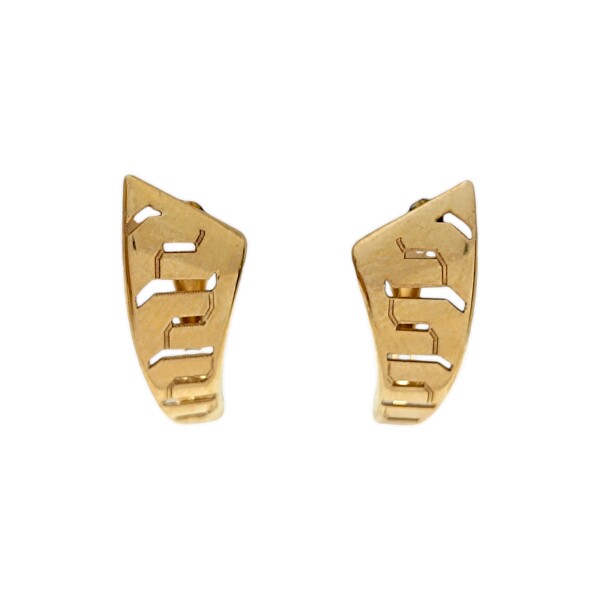 Caravanas aros Greca de oro - Oro bajo - Sin piedra- CA8131 sinpiedra