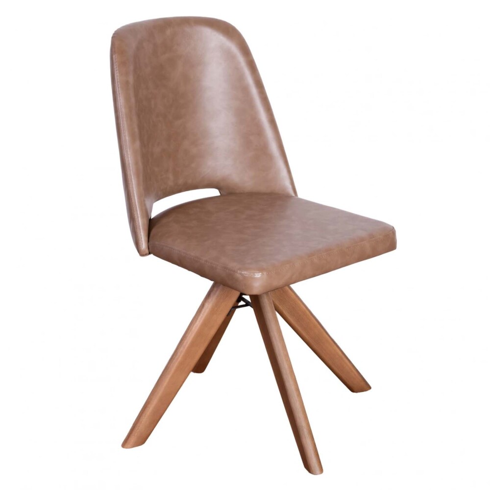 SILLA DE OFICINA MADERA-Y-PU MARRON HERA