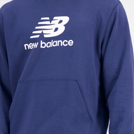 Canguro New Balance Hombre Essentials Stacked Logo French Terry Hoodie Blue S/C