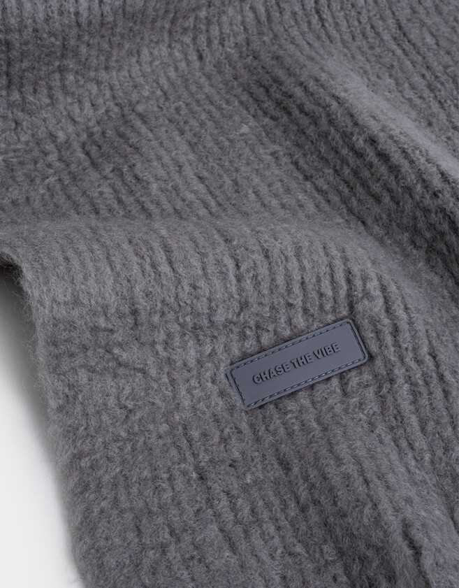 Bufandas Clasico Bufandas Con Flecos Trenzados - Gris Medio