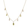 Conjunto Onam-Plata rodinada con micra de oro 18k - Piedra Peridoto y Topacio blanco-CJ2008 conpiedra